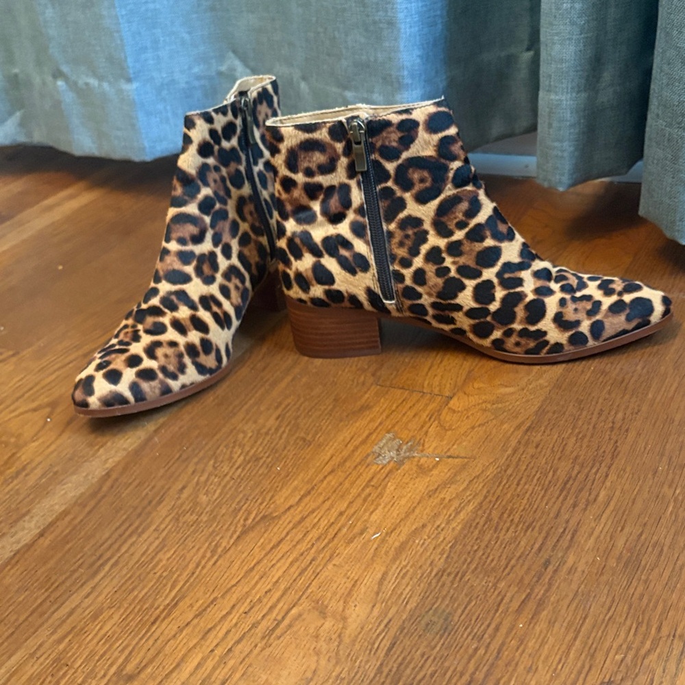 J. Crew Factory Leopard Print Ankle Booties